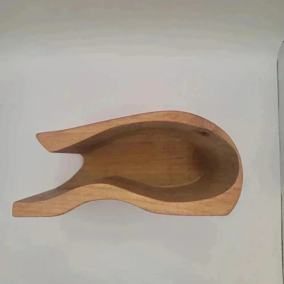 Keepsake Box Nautical Wave Shaped Cherry Wood Bandsaw 2 Compartment Handmade. - Picture 6 of 12